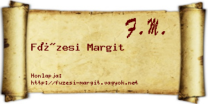 Füzesi Margit névjegykártya