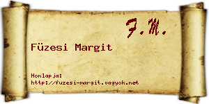 Füzesi Margit névjegykártya